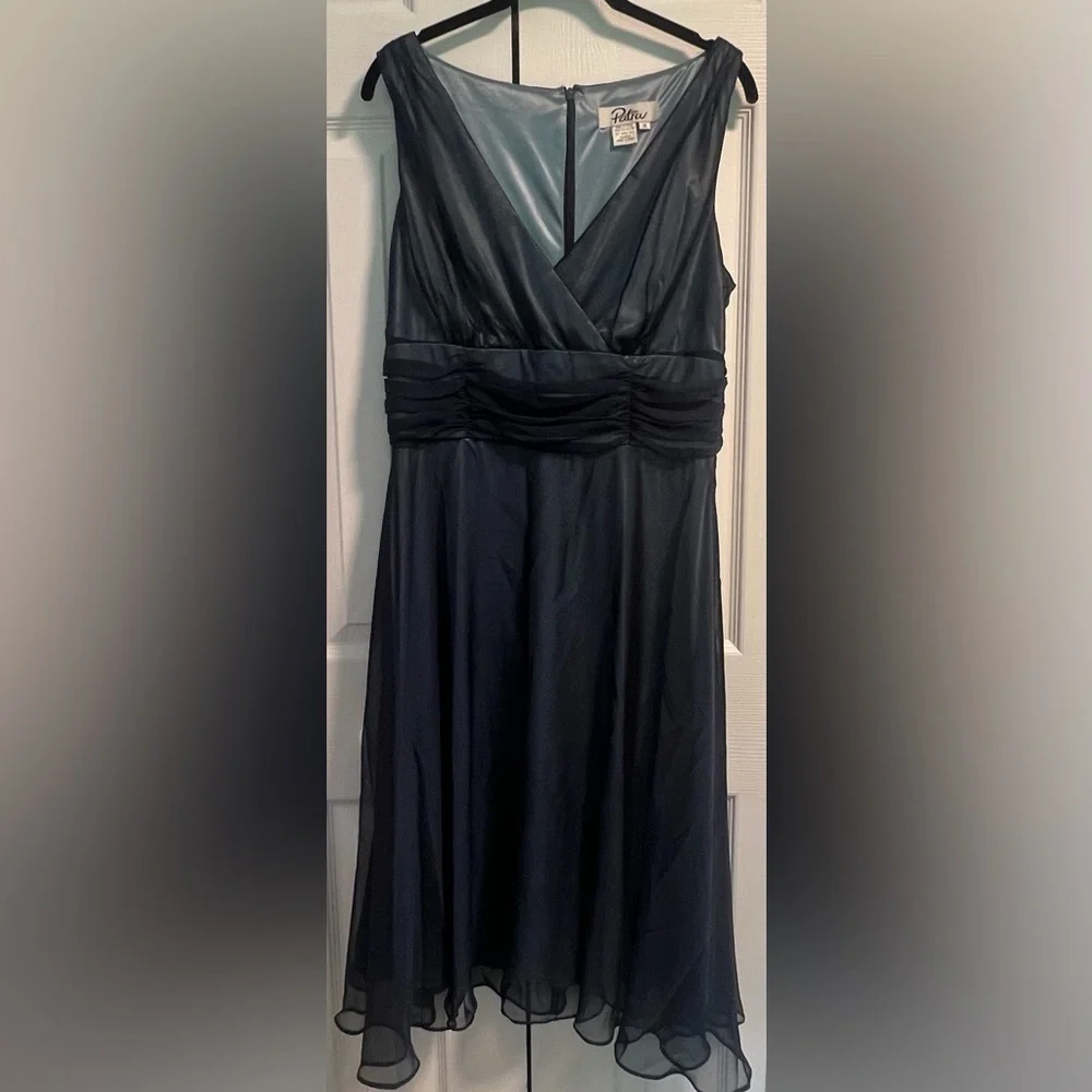 Women's Patra Blue Chiffron Sleeveless Dress